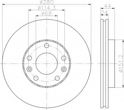 HELLA PAGID 8dd355116151 -  Тормозной диск